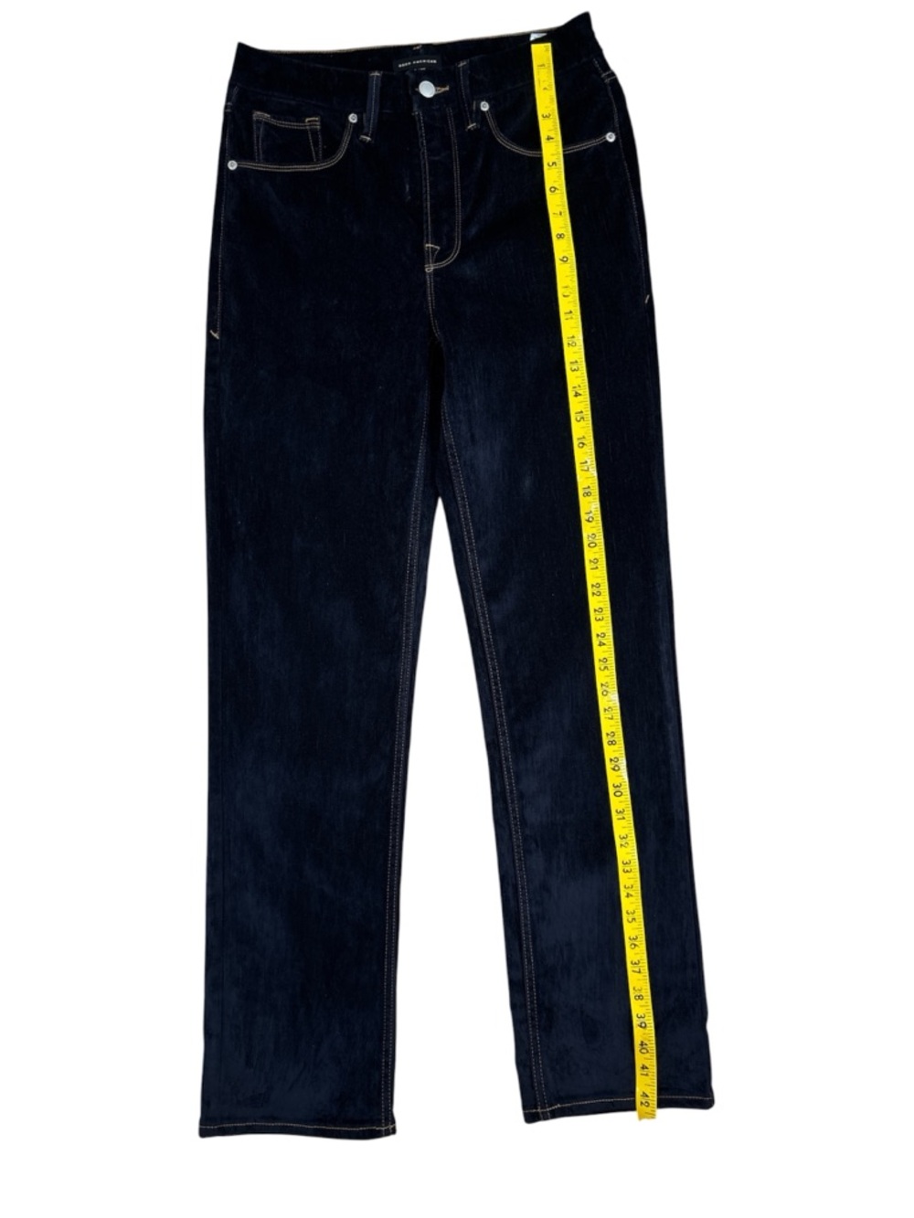 GOOD AMERICAN Good Icon Straight Leg Velvet Jeans Dark Blur size 4 - Picture 5 of 10
